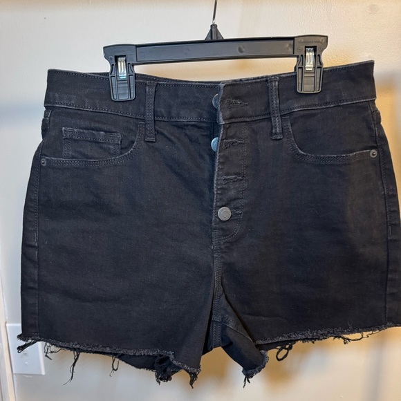 Old Navy Black Jean Shorts Distressed Cut-Off Style - Picture 1 of 4